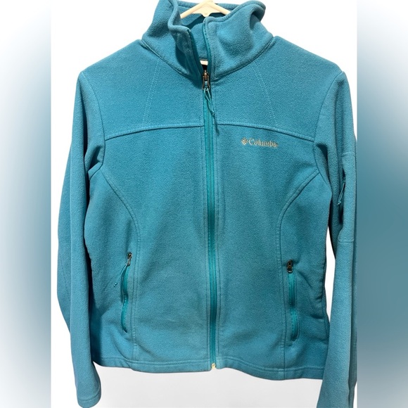 Columbia Blue Full-Zip cosy Fleece Jacket Size Medium - Picture 1 of 4